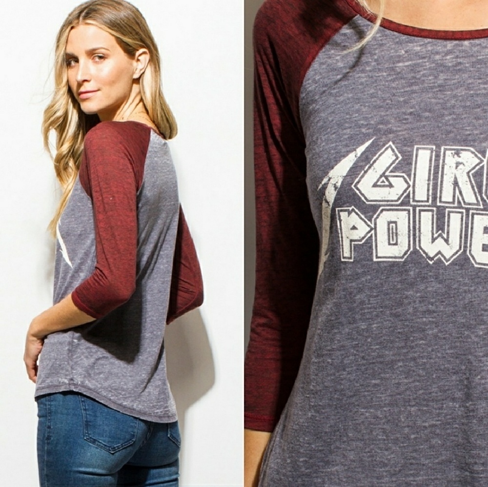 Girl Power Baseball Tee. Small - Picture 2 of 3